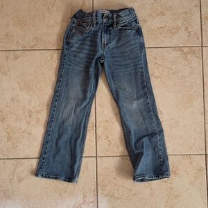 abercrombie kids blue denim jeans with red logo